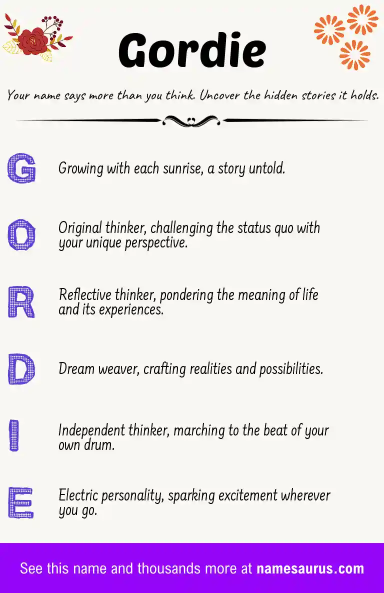 Acrostic poem about Gordie.