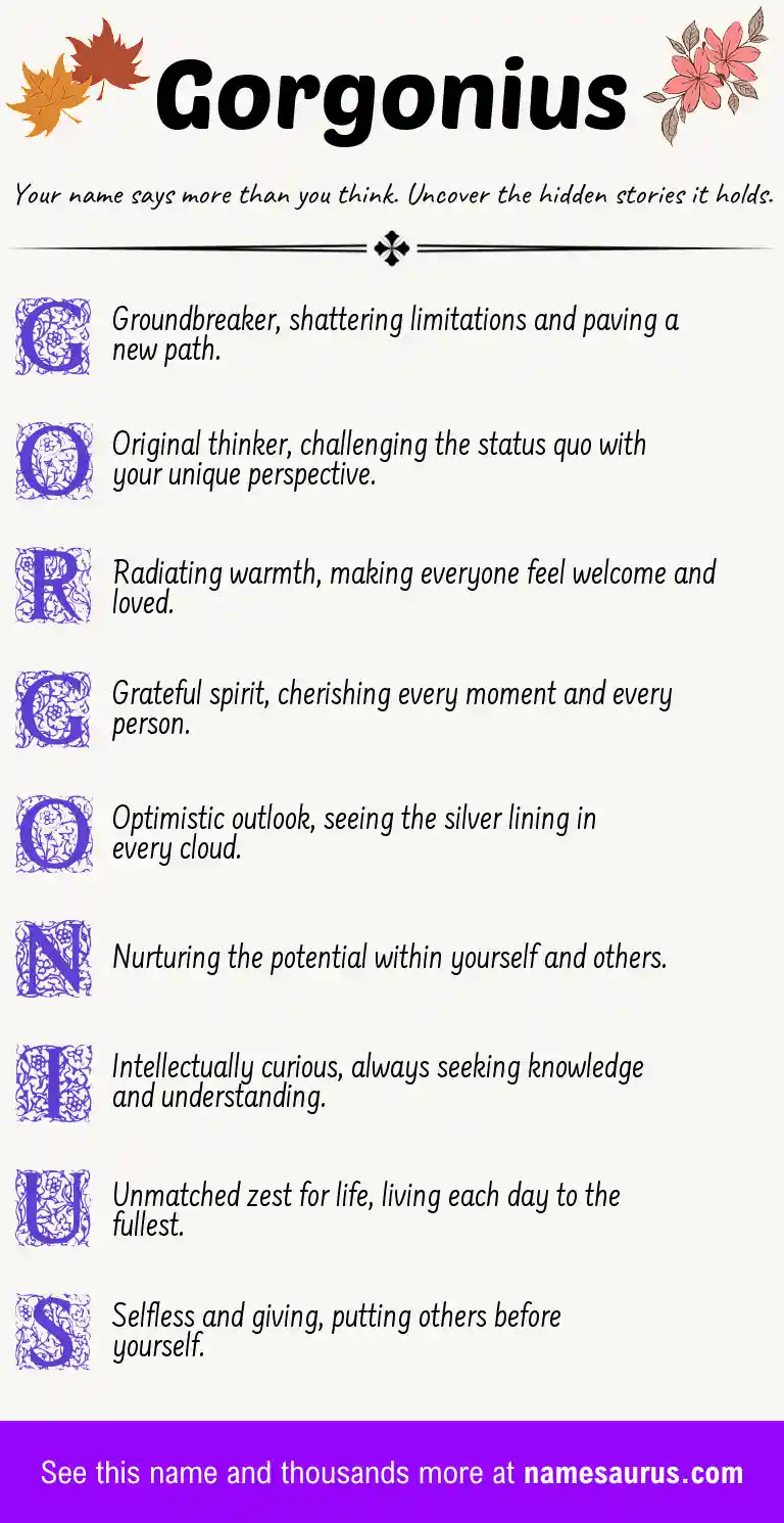 Acrostic poem about Gorgonius.