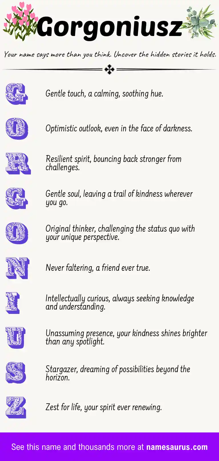Acrostic poem about Gorgoniusz.