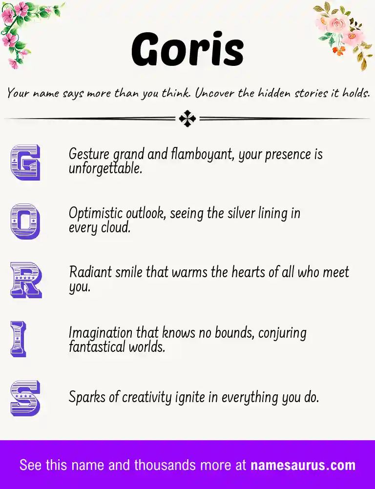 Acrostic poem about Goris.