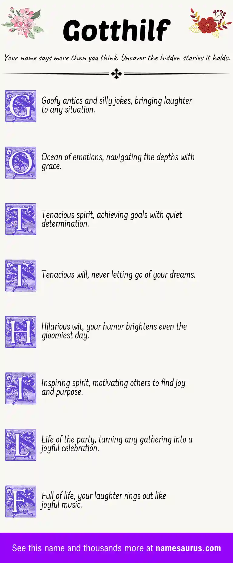 Acrostic poem about Gotthilf.