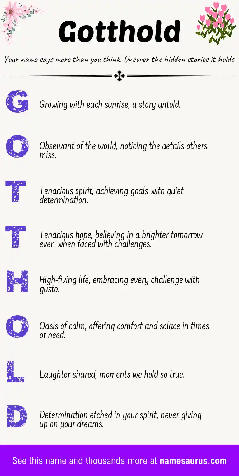 Acrostic poem about Gotthold.