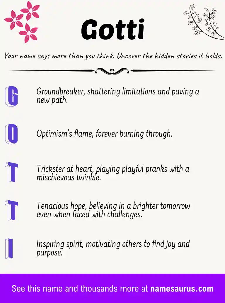 Acrostic poem about Gotti.