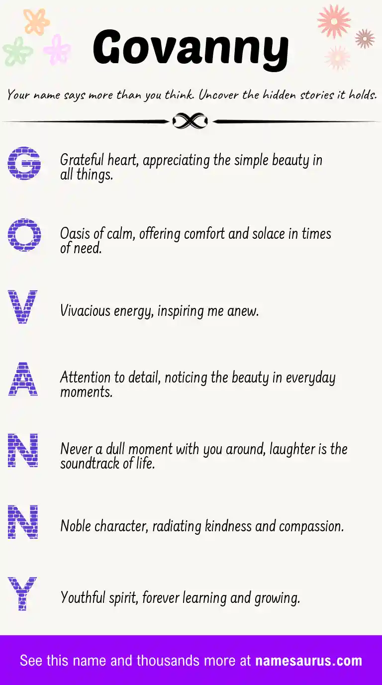 Acrostic poem about Govanny.