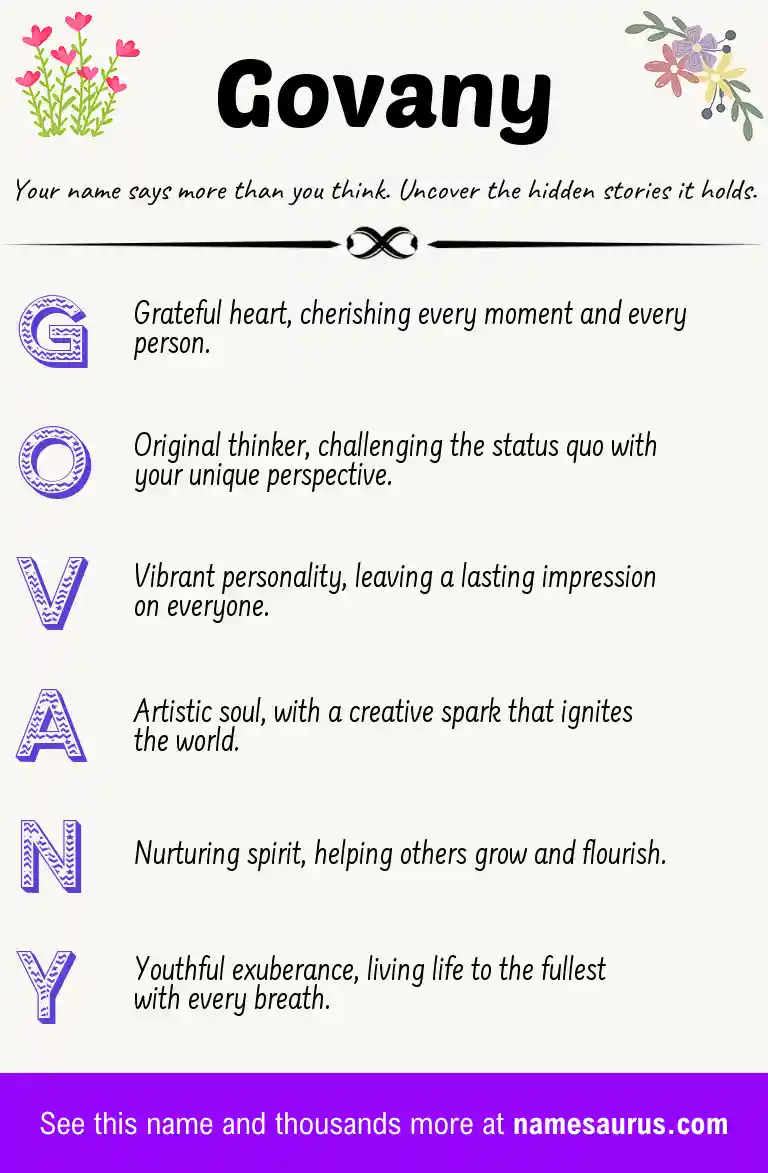 Acrostic poem about Govany.