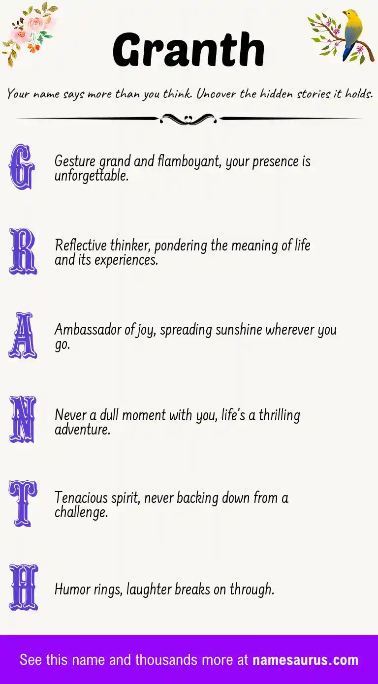 Acrostic poem about Granth.