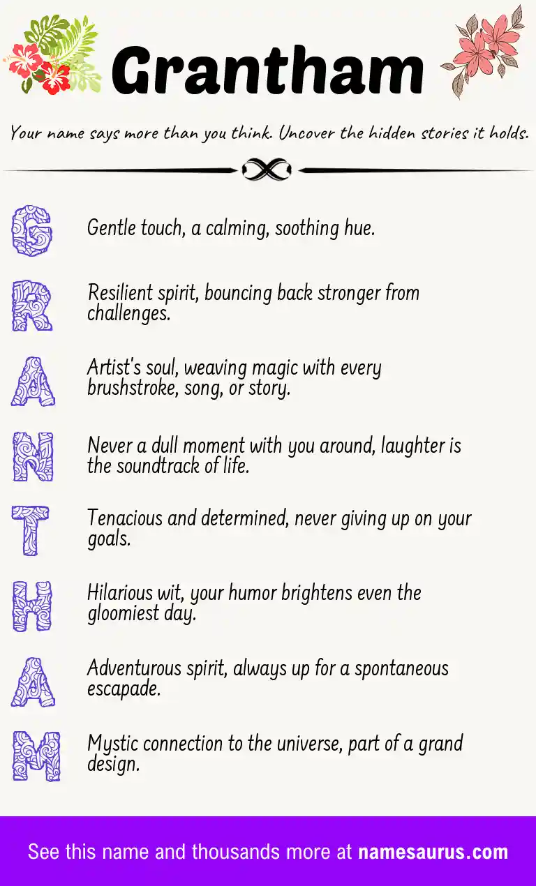 Acrostic poem about Grantham.