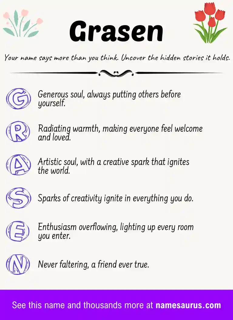 Acrostic poem about Grasen.