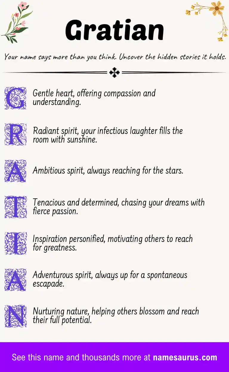 Acrostic poem about Gratian.