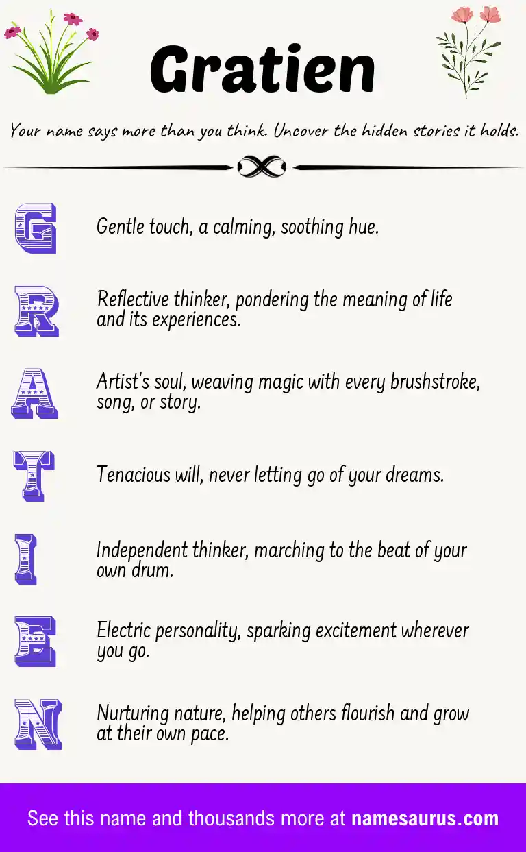Acrostic poem about Gratien.