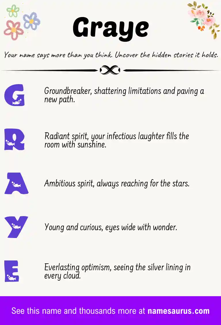 Acrostic poem about Graye.