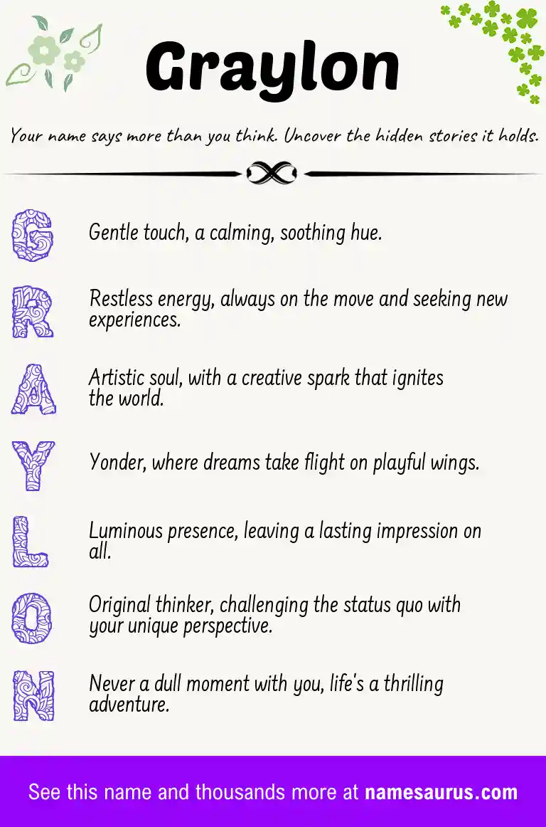 Acrostic poem about Graylon.