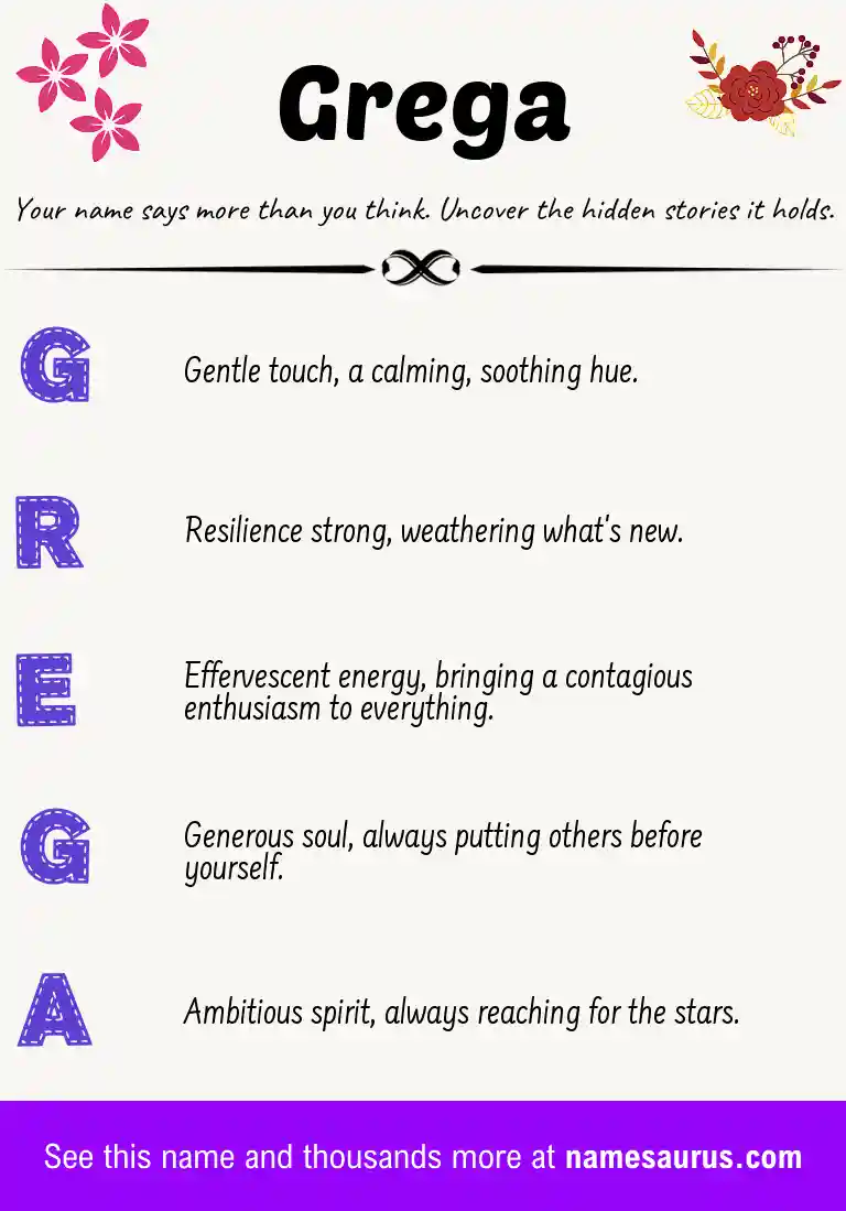 Acrostic poem about Grega.