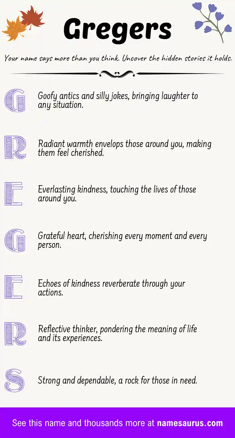 Acrostic poem about Gregers.