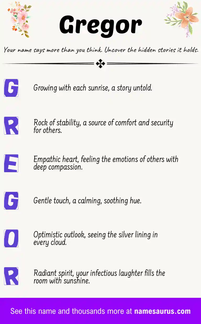 Acrostic poem about Gregor.