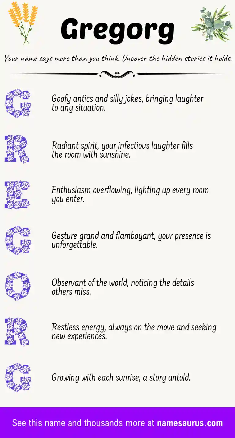 Acrostic poem about Gregorg.