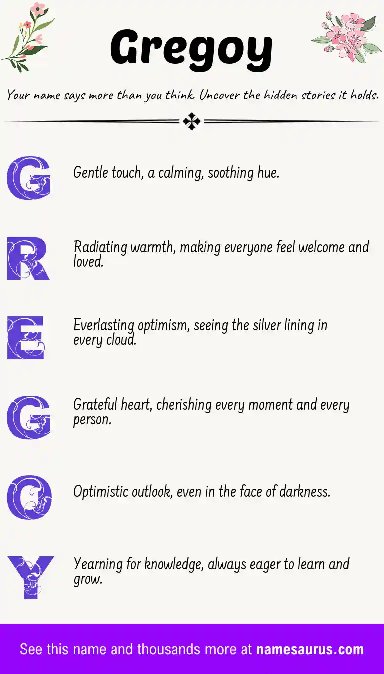 Acrostic poem about Gregoy.
