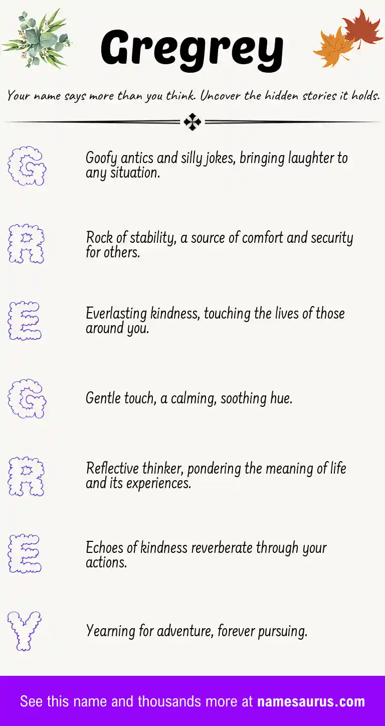 Acrostic poem about Gregrey.