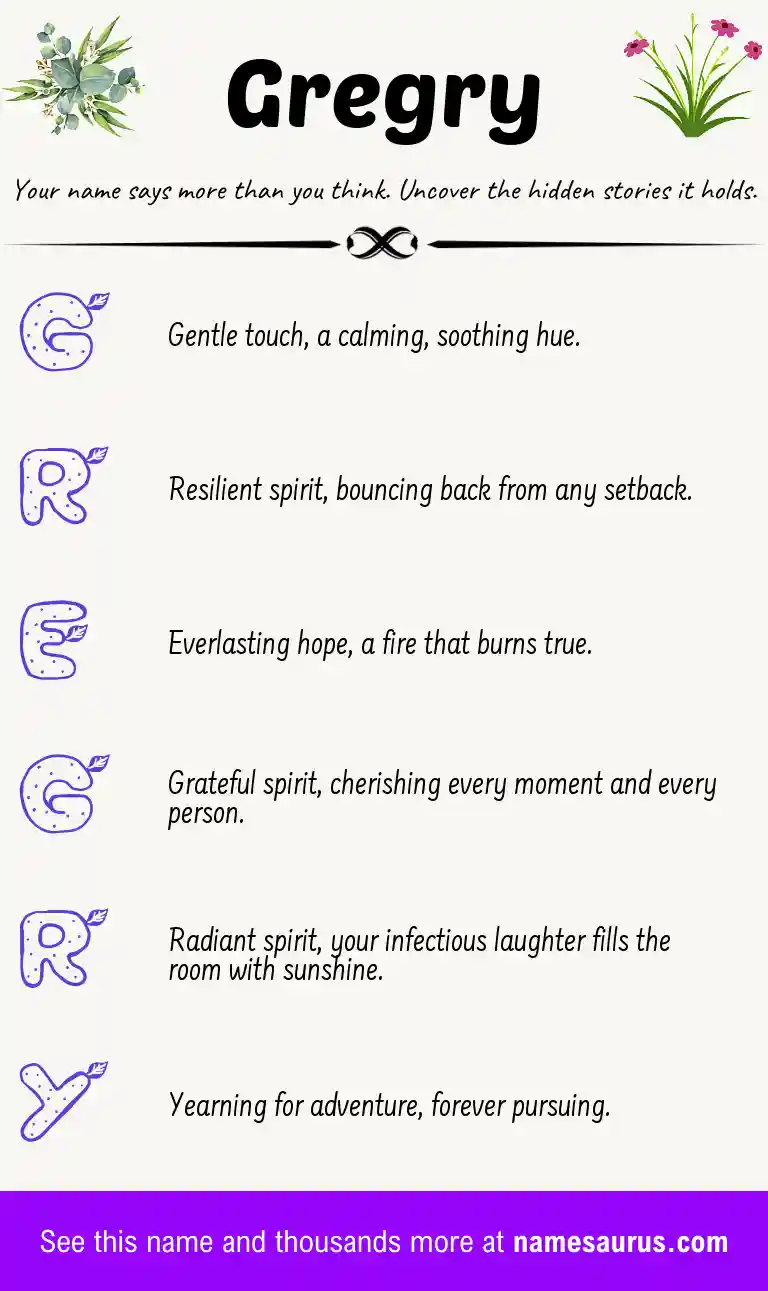 Acrostic poem about Gregry.