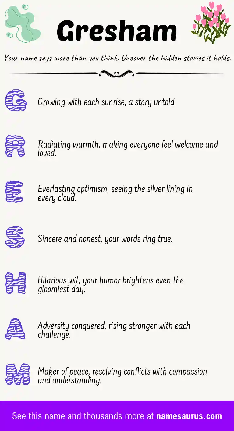 Acrostic poem about Gresham.