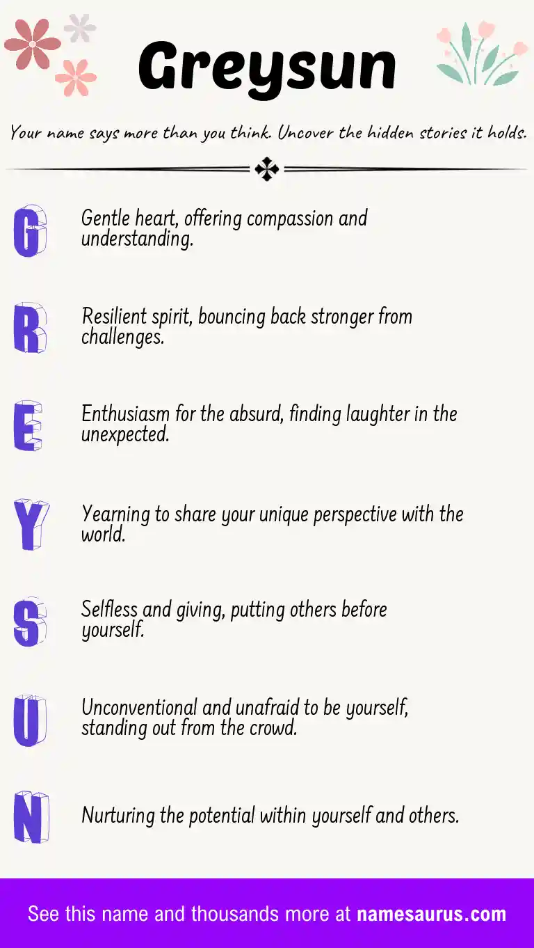 Acrostic poem about Greysun.