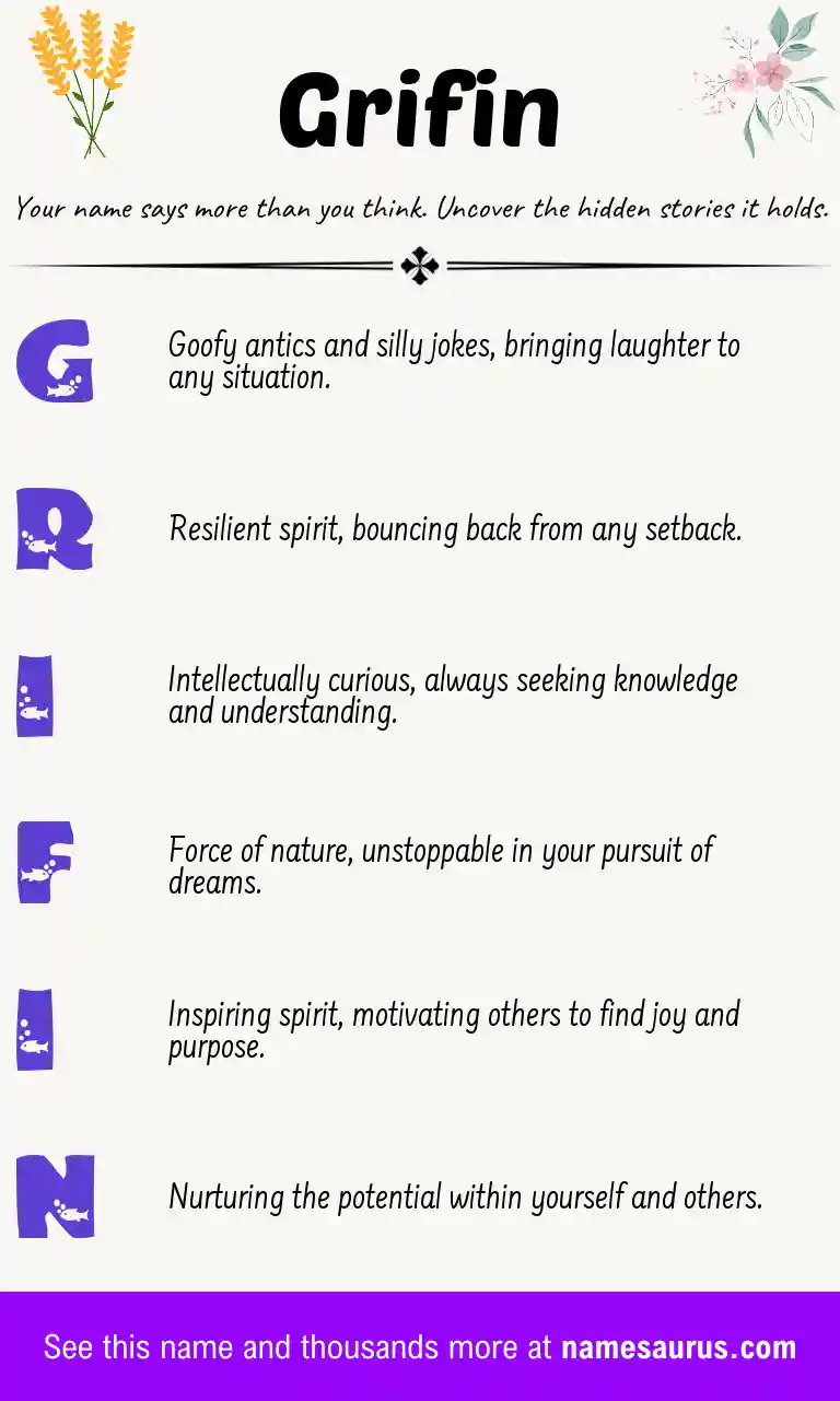 Acrostic poem about Grifin.