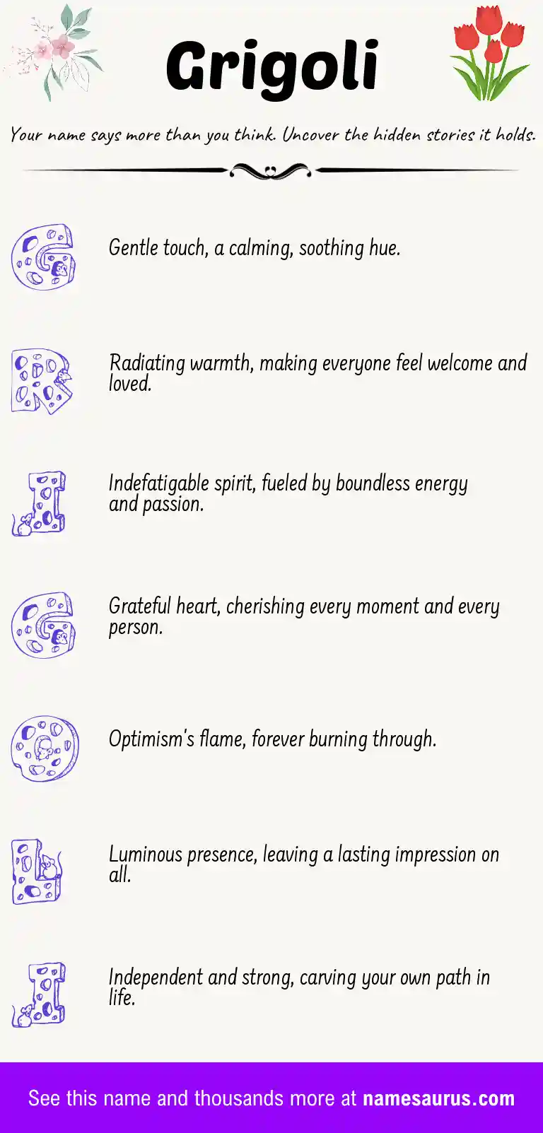 Acrostic poem about Grigoli.