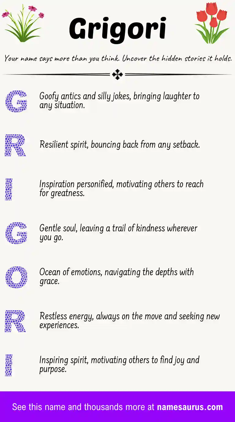Acrostic poem about Grigori.