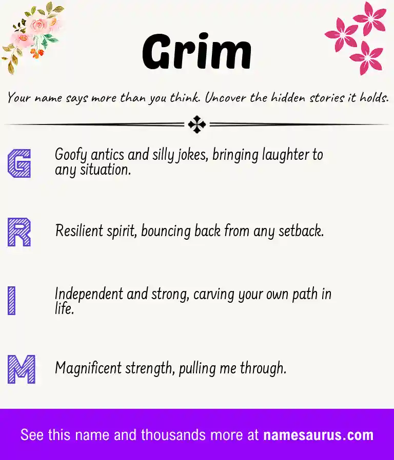 Acrostic poem about Grim.