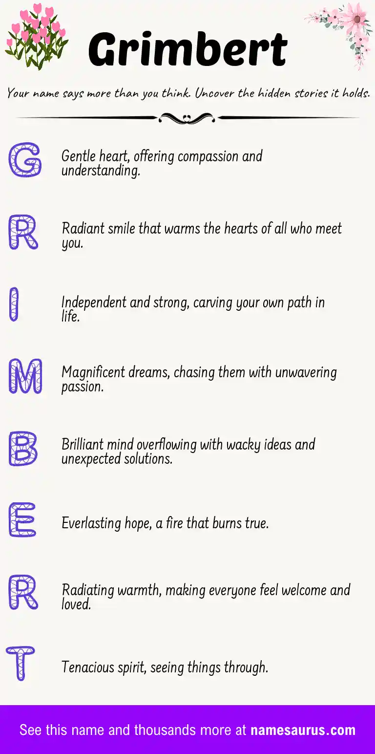 Acrostic poem about Grimbert.