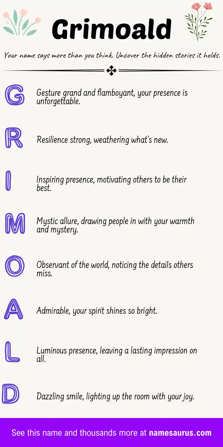 Acrostic poem about Grimoald.