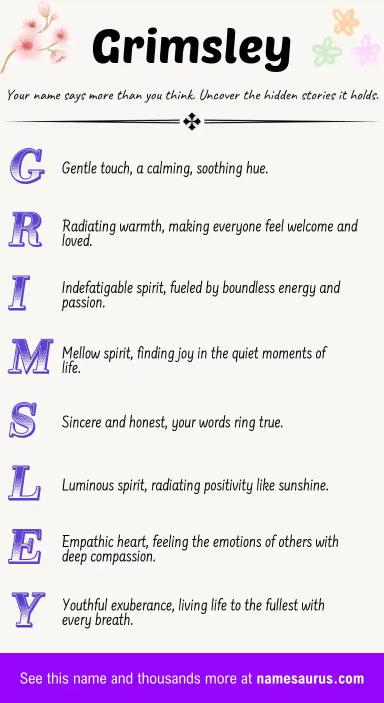 Acrostic poem about Grimsley.