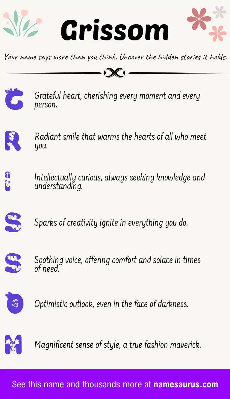 Acrostic poem about Grissom.