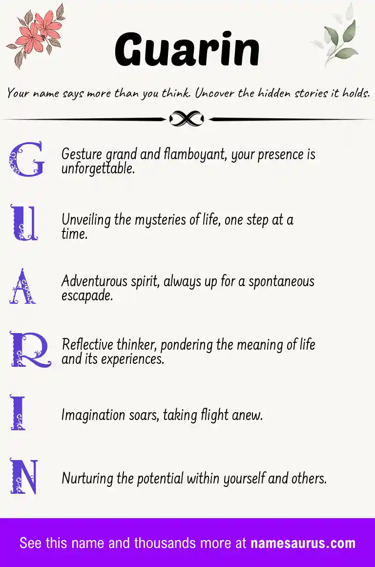 Acrostic poem about Guarin.