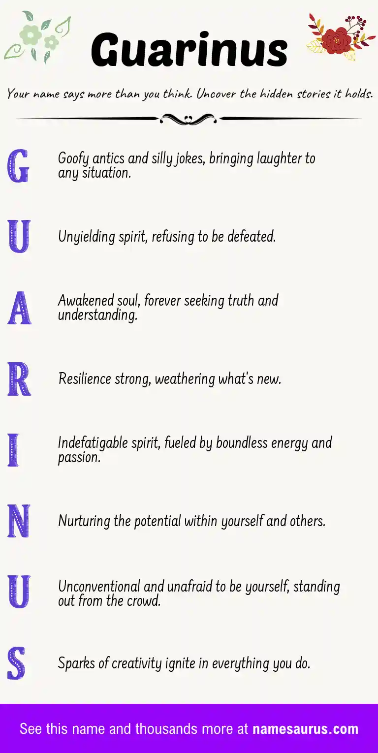 Acrostic poem about Guarinus.