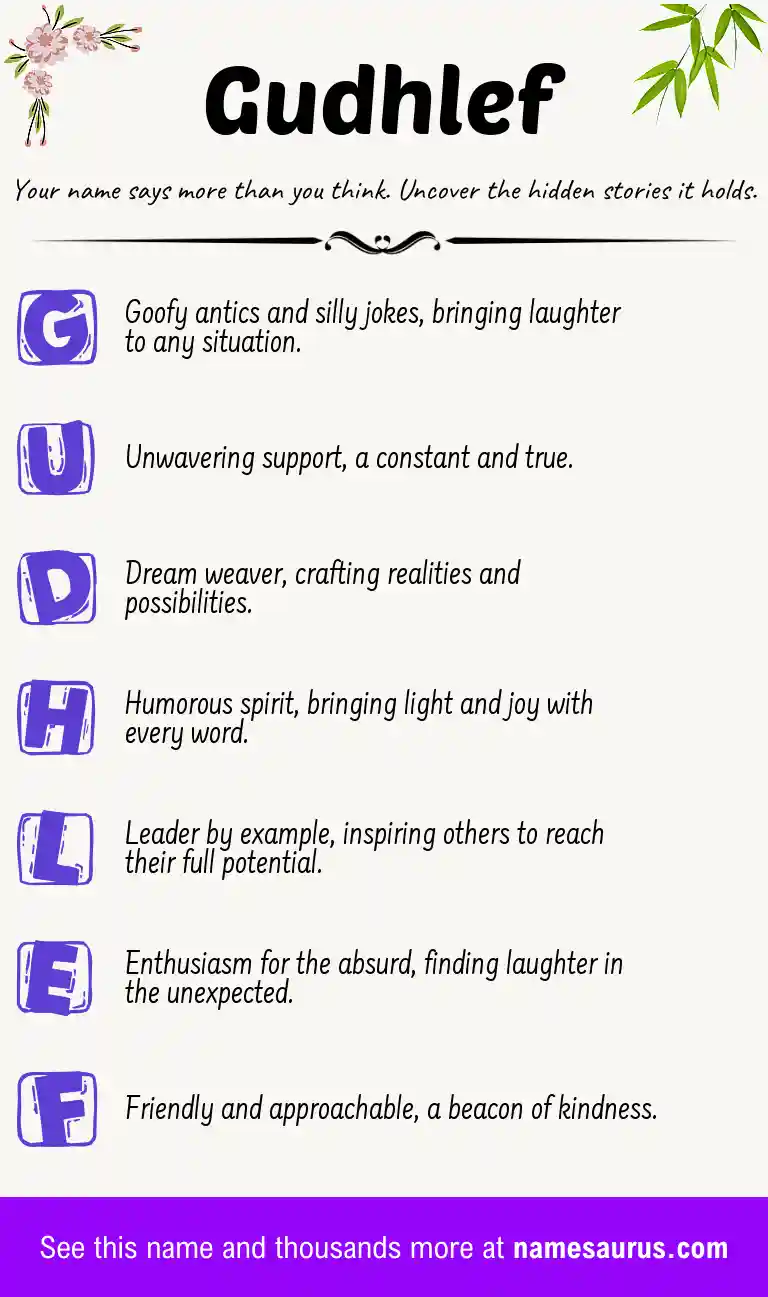 Acrostic poem about Gudhlef.