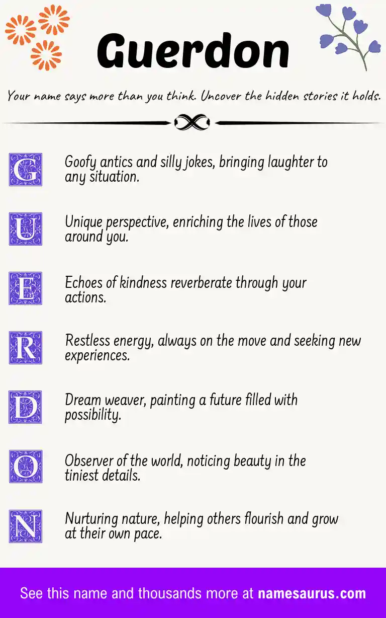 Acrostic poem about Guerdon.