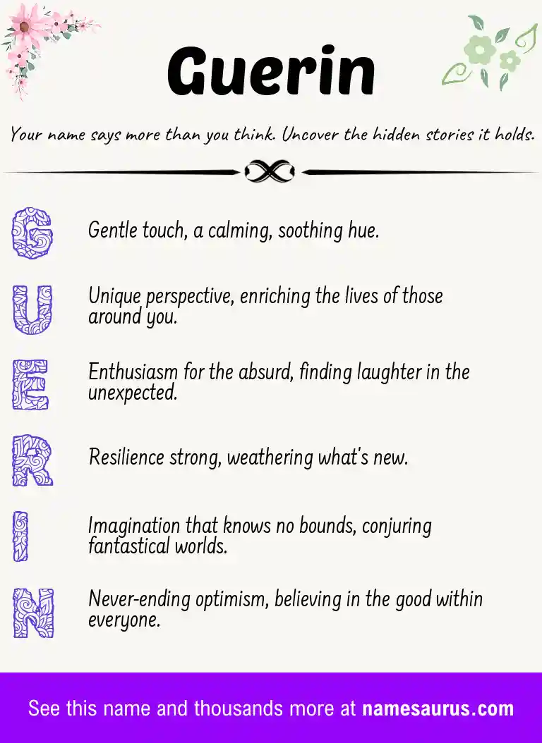 Acrostic poem about Guerin.