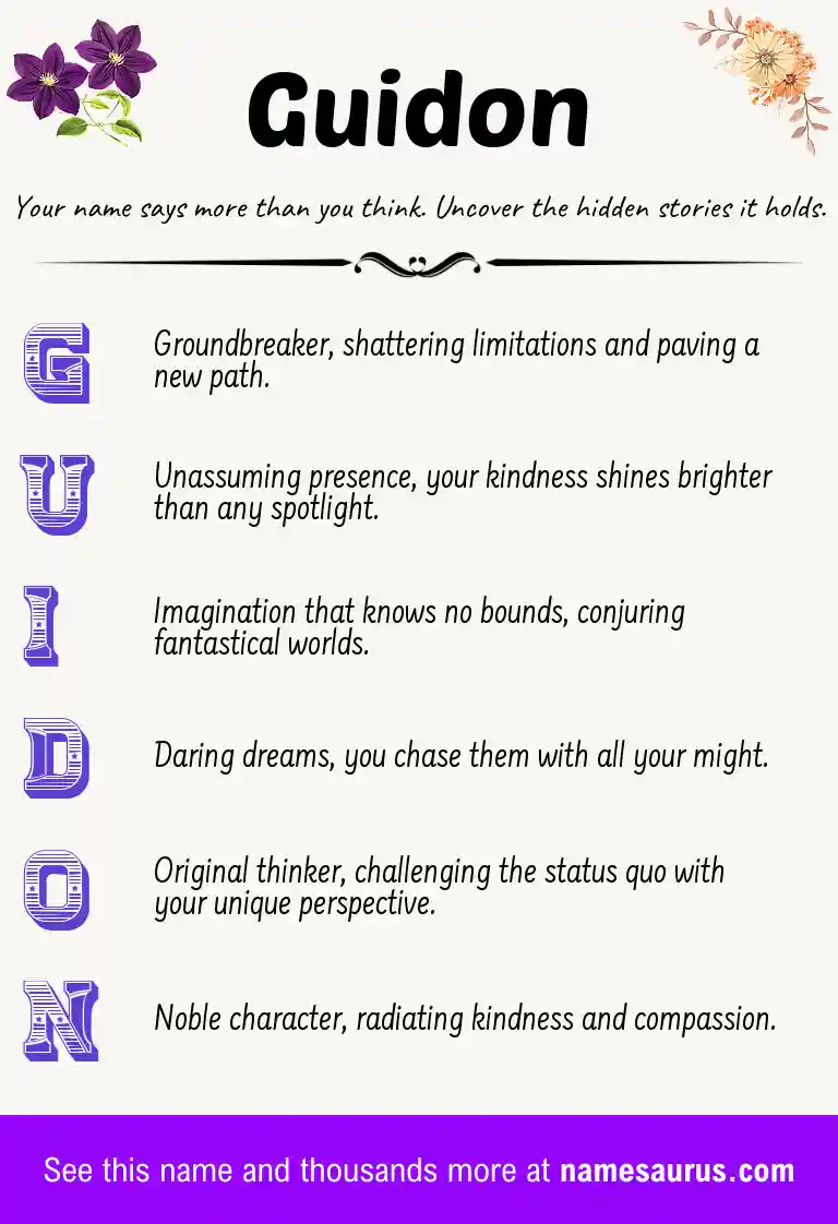 Acrostic poem about Guidon.
