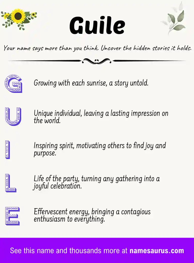 Acrostic poem about Guile.