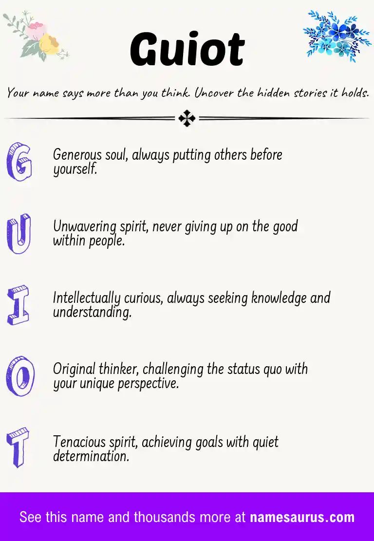 Acrostic poem about Guiot.