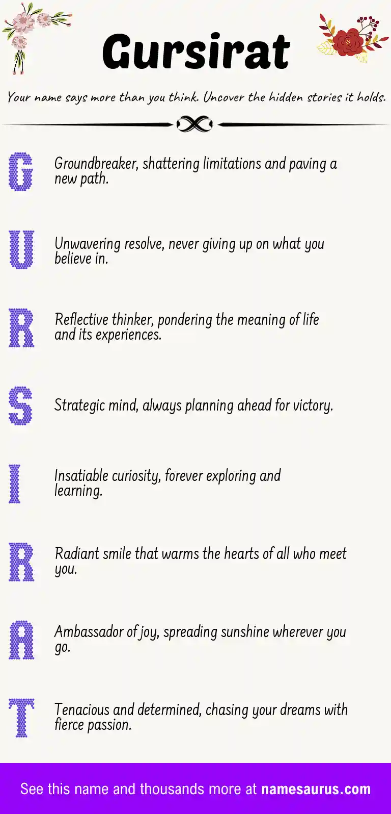 Acrostic poem about Gursirat.