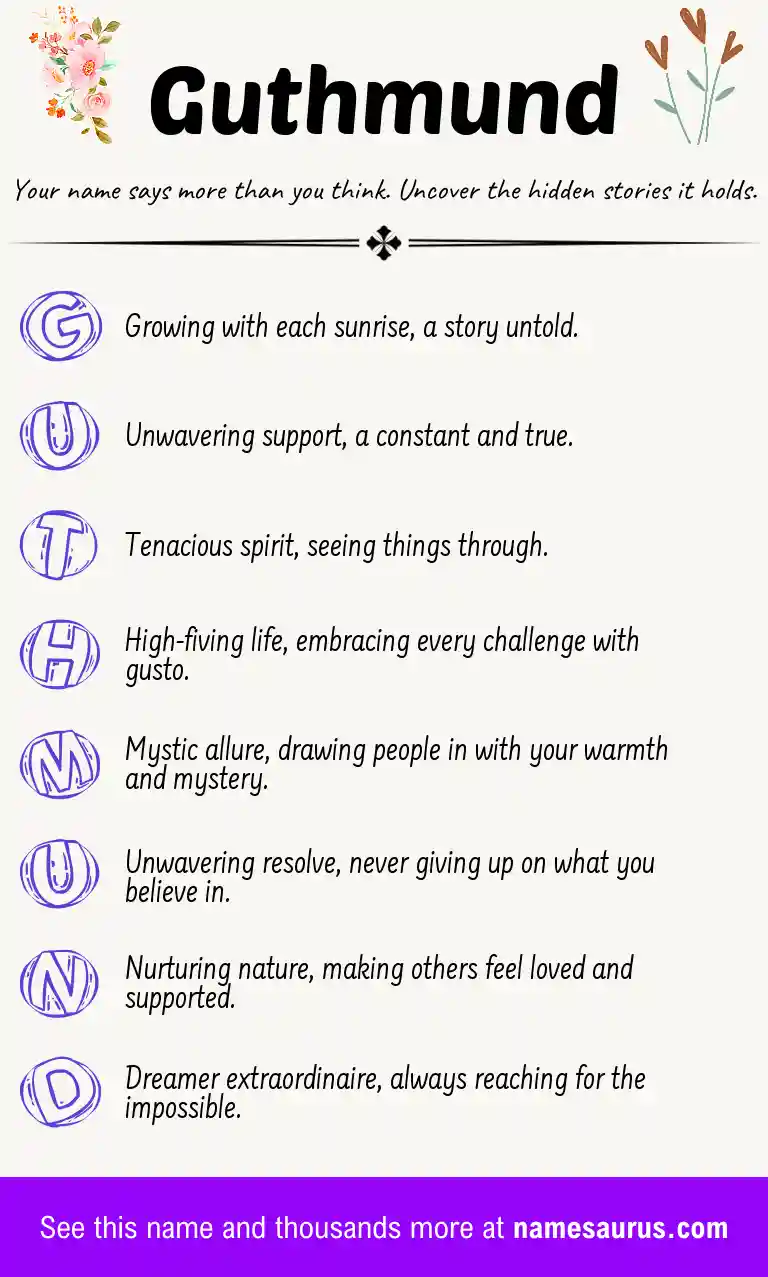 Acrostic poem about Guthmund.
