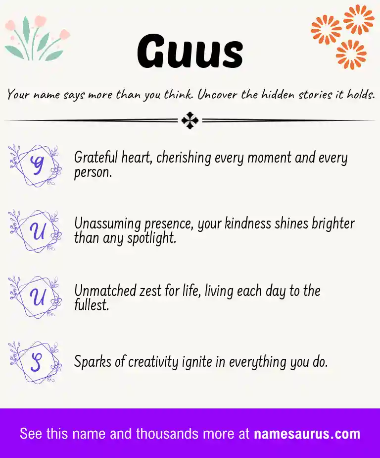 Acrostic poem about Guus.