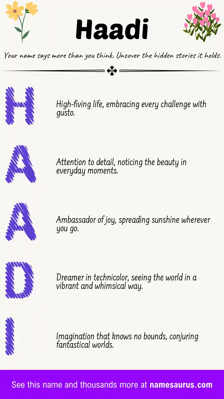 Acrostic poem about Haadi.