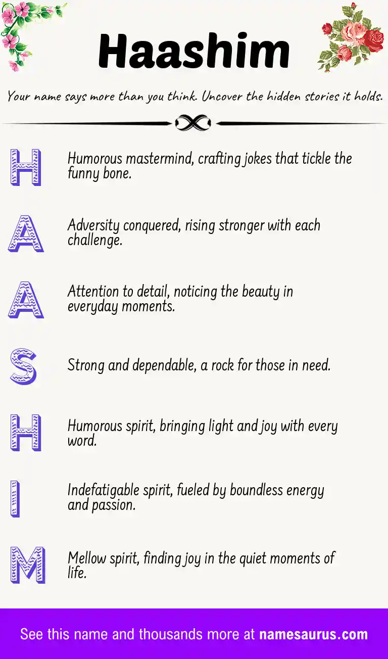 Acrostic poem about Haashim.
