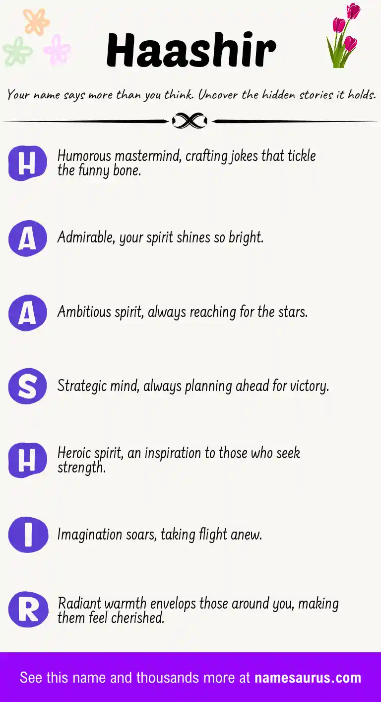 Acrostic poem about Haashir.