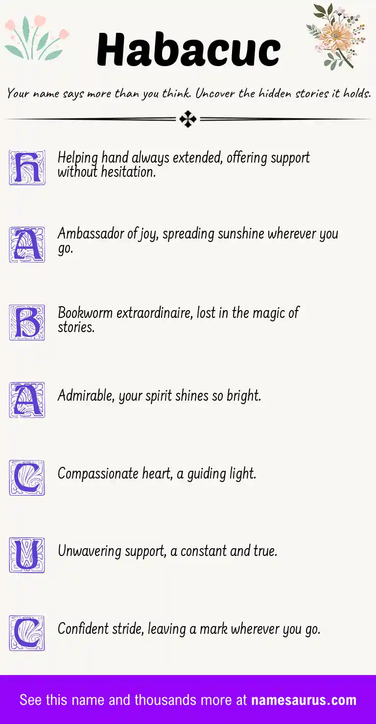 Acrostic poem about Habacuc.