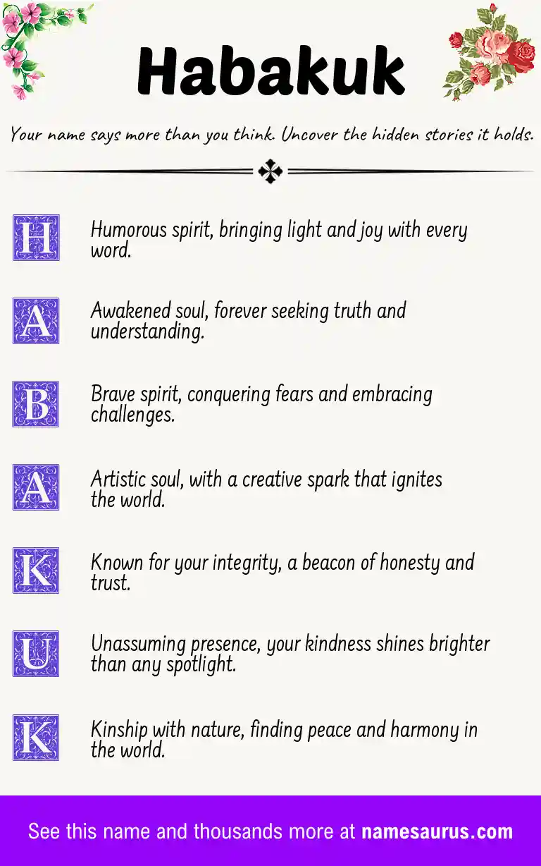 Acrostic poem about Habakuk.
