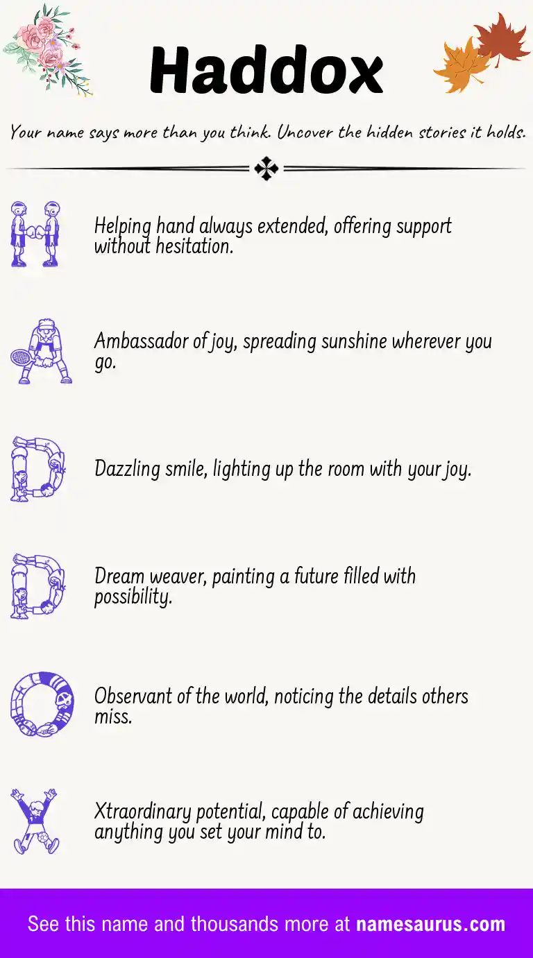 Acrostic poem about Haddox.